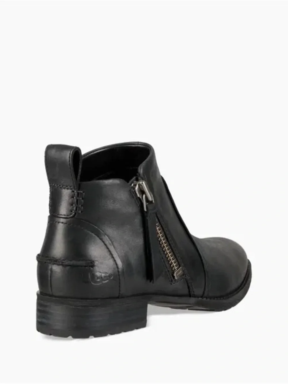UGG Aureo Leather Ankle Boot - Black - Women's Size 8.5 - Picture 2 of 11